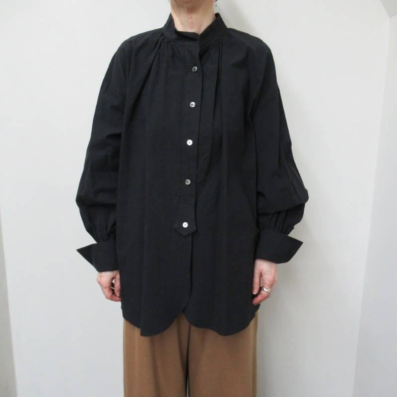 LIYOCA 綿100％スタンドカラーシャツ /BK19 【日本製】